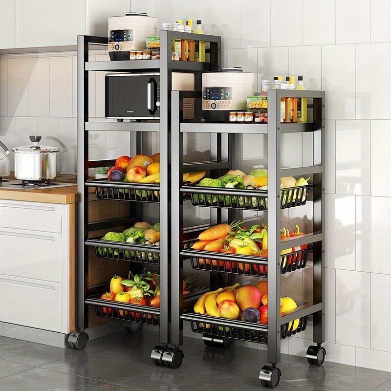 Kitchen Shelf Fruits Vegetables Storage Basket - Stainless Steel 5