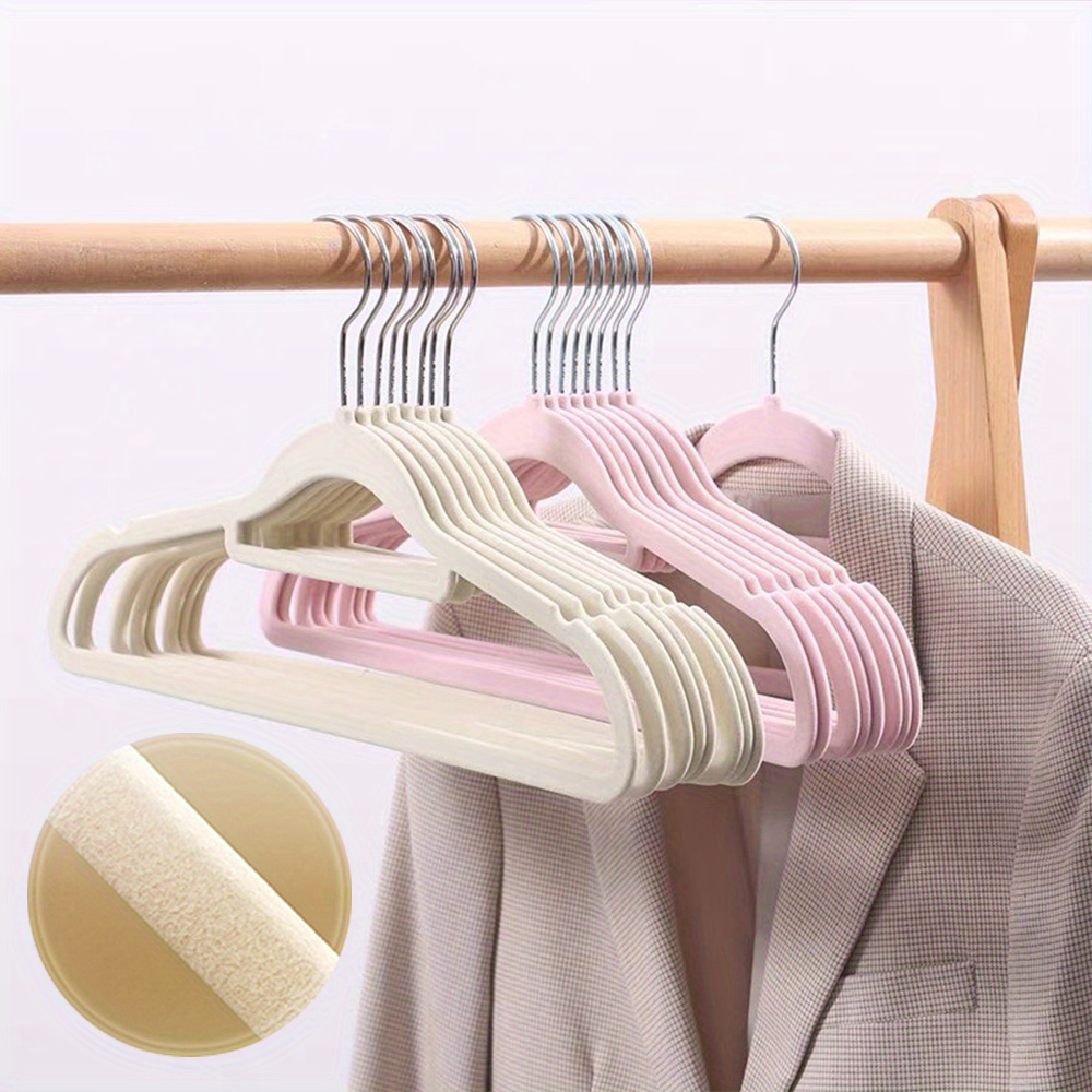 10 piezas/paquete Perchas de ropa de terciopelo antideslizante de niños (  rosado ), Moda de Mujer