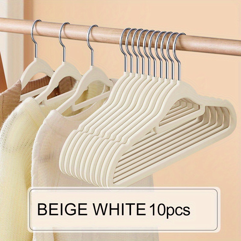 Velvet Pants Hangers Space Saving Non slip Beige - Temu