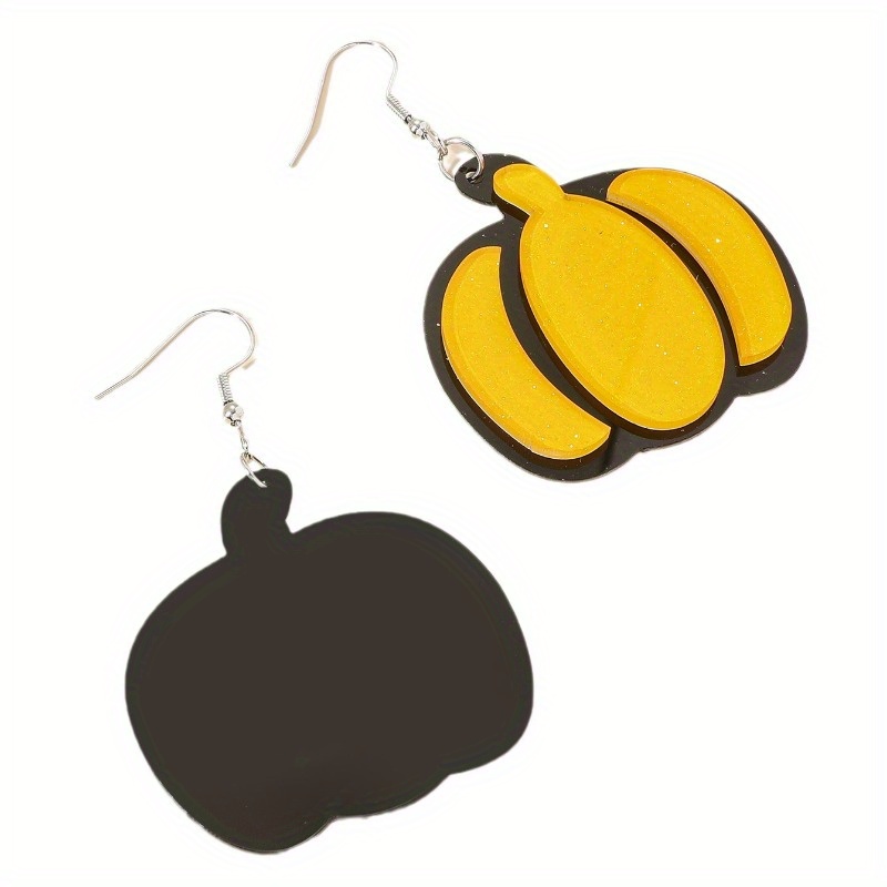 Cartoon Funny Acrylic Pumpkin Earrings for Thanksgiving