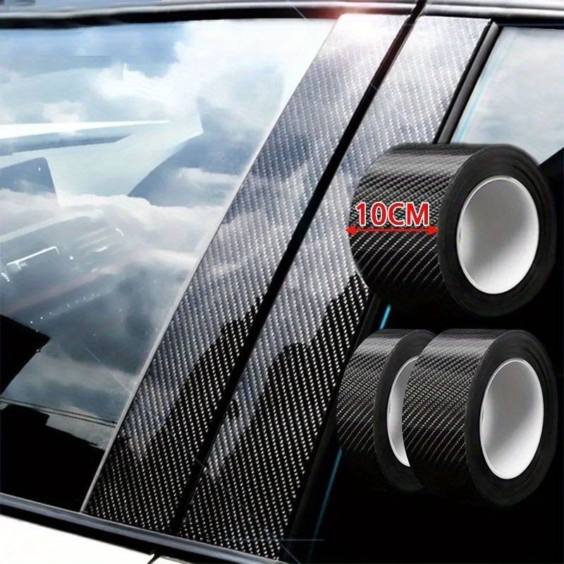 Car Carbon Fiber Pattern Pu Leather Door Sill Strip Creative - Temu  Australia