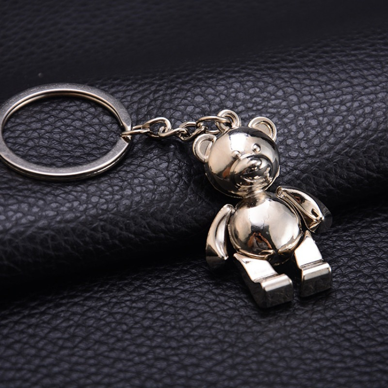 Luxury Keychain with Bear Lanyard for Bag Luggage Car Keys Chain with Bear  | designer keychain | stylish leather Key chain with Bear cute