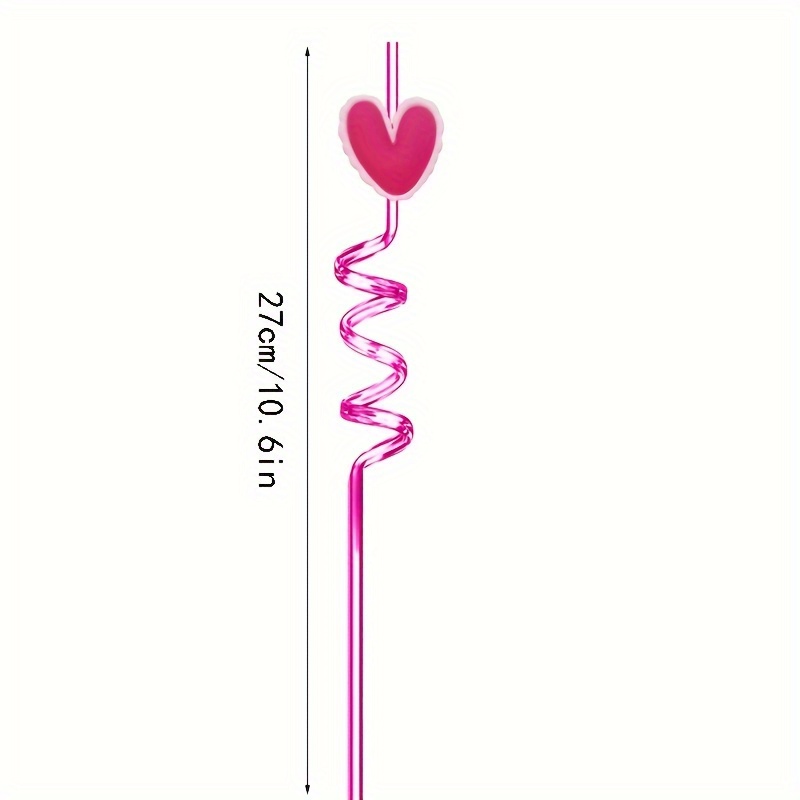 2pcs Paille En Plastique Paille En Forme De Cœur Ondulé - Temu France