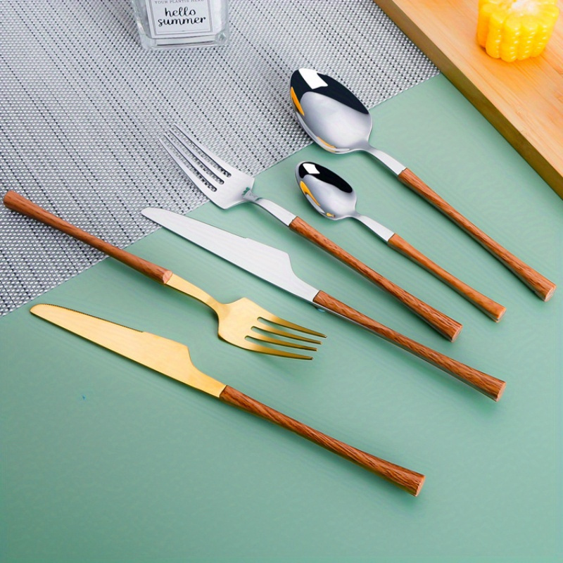 Stainless Steel Long Ceramic Handle Tableware Set Steak - Temu