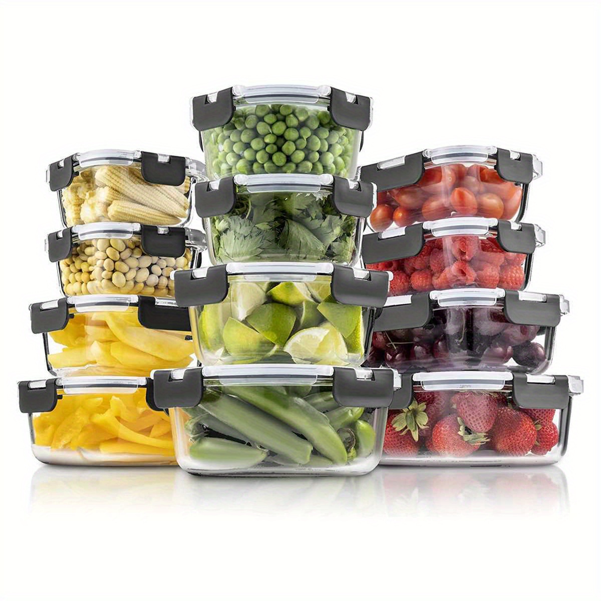 Food Storage Container With Lid, Food Grade, Non-toxic, Airtight Crisper,  Microwave And Dishwasher Safe For Fruit, Vegetable, Grain Storage, Green,  Kitchen Supplies - Temu