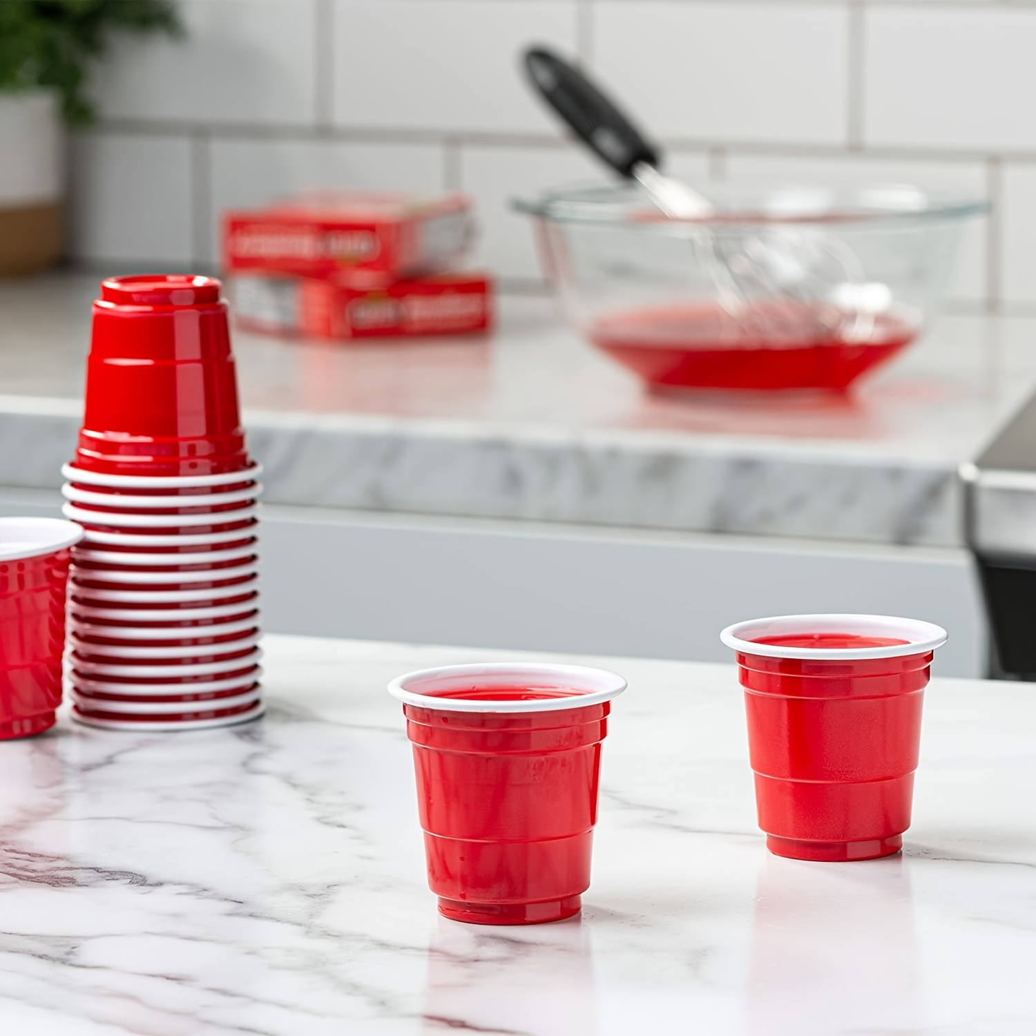 100pcs Clear Plastic Cup Disposable Cups Party Shot Glasses Jelly