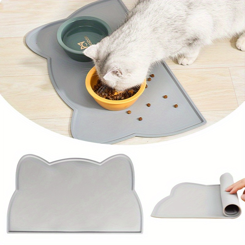 Silicone Pet Food Mat 2 Pieces Food Bowl Place-Mat Pet Feeding Mat