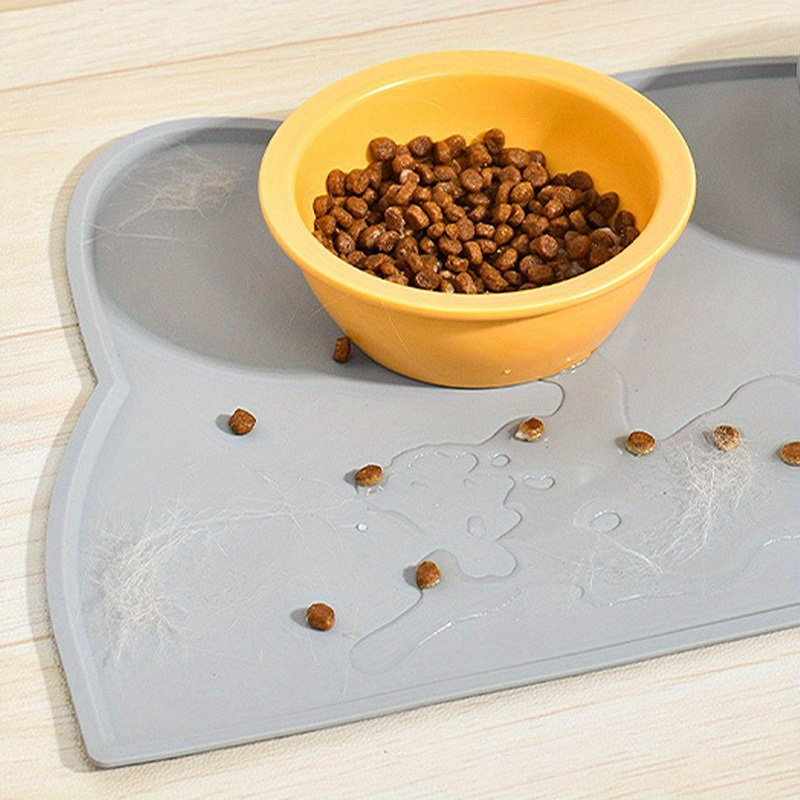Cat Head Shaped Dog Feeding Mat, Silicone Pet Food Mat For Floor