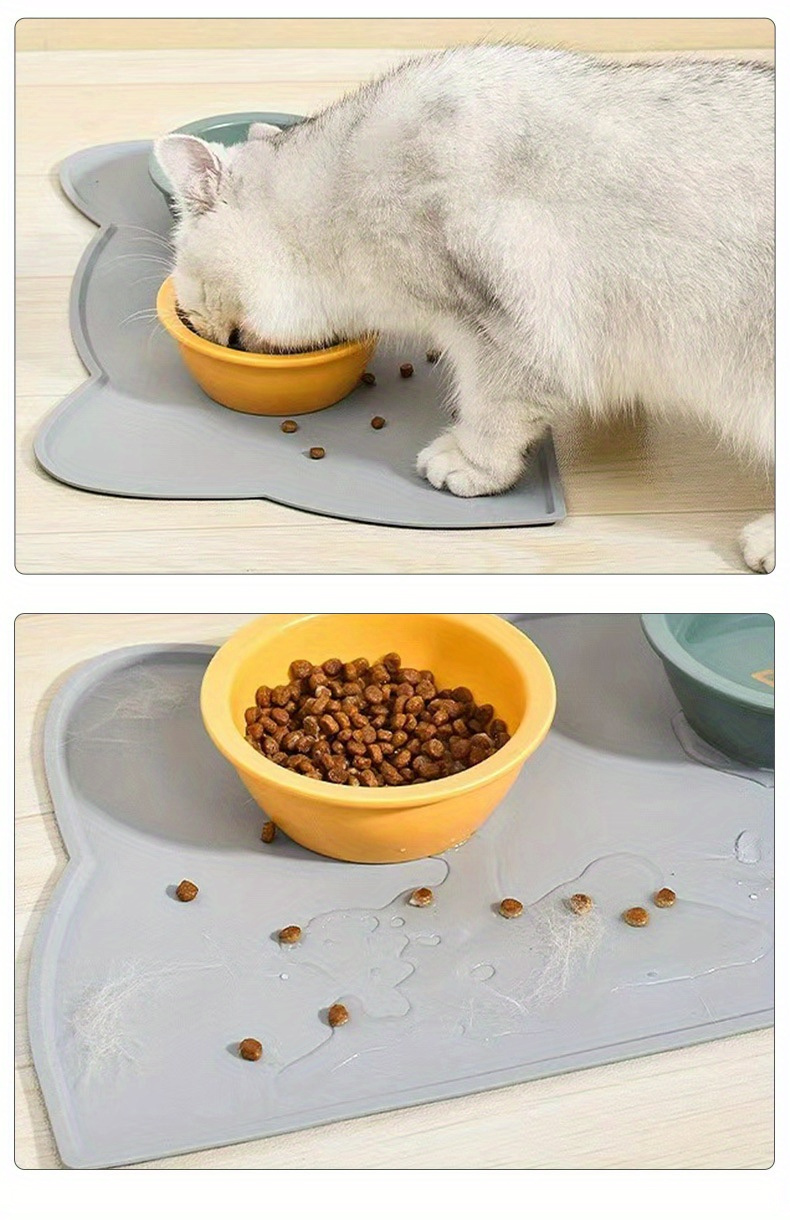 Cute Cat Head Shaped Cat Feeding Mat Silicone Waterproof Cat - Temu