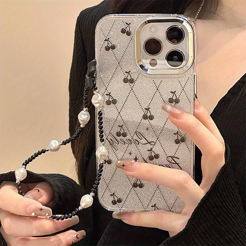 Luxury 3-in-1 Acrylic Phone Case For Iphone 15 14 13 12 11 Pro Max Plus  With Hand Strap And Glitter Paper - Temu