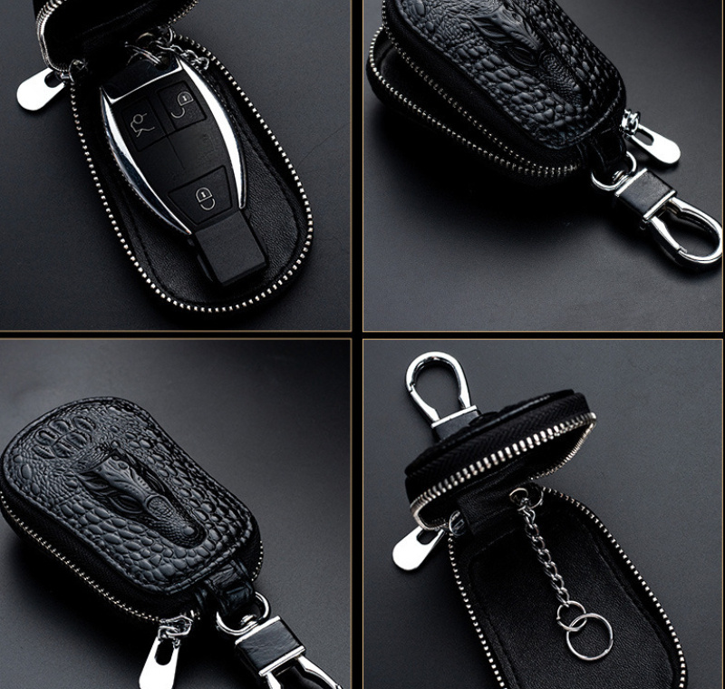 VSLIH Universal Premium Car Key Fob Case Genuine Leather Car Smart Key Fob Holder for Remote Key Fob