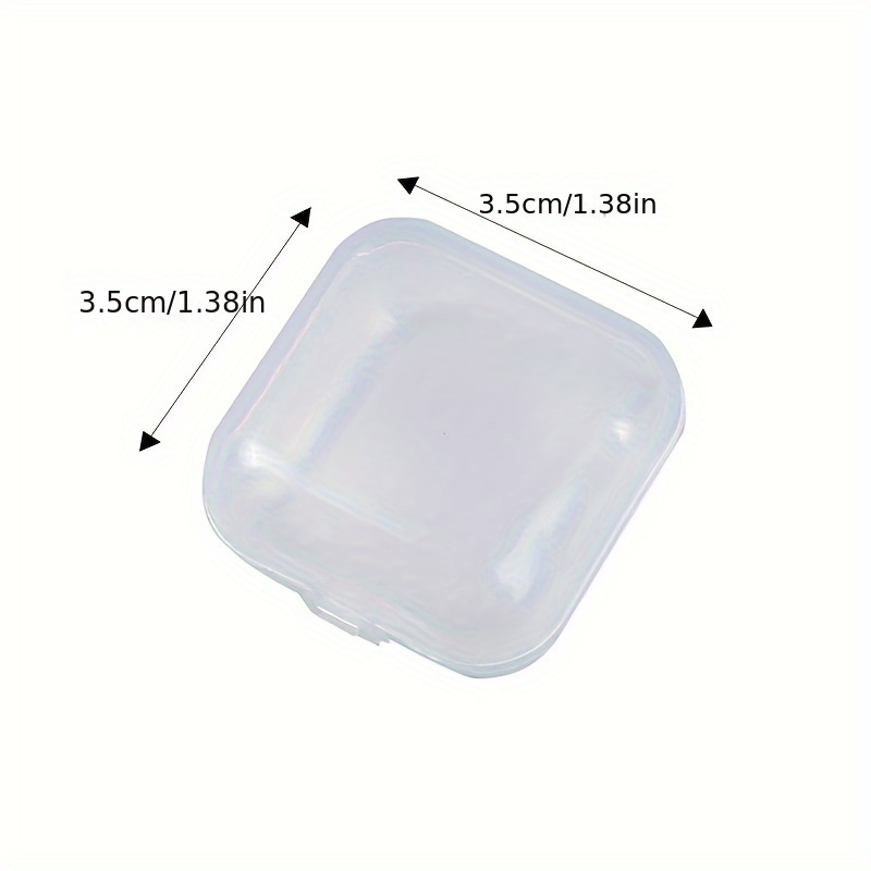 50pcs Mini Boxes Square Clear Plastic Jewelry Storage Case Container  Packaging Box for Earring Ring Beads Collecting Small Items