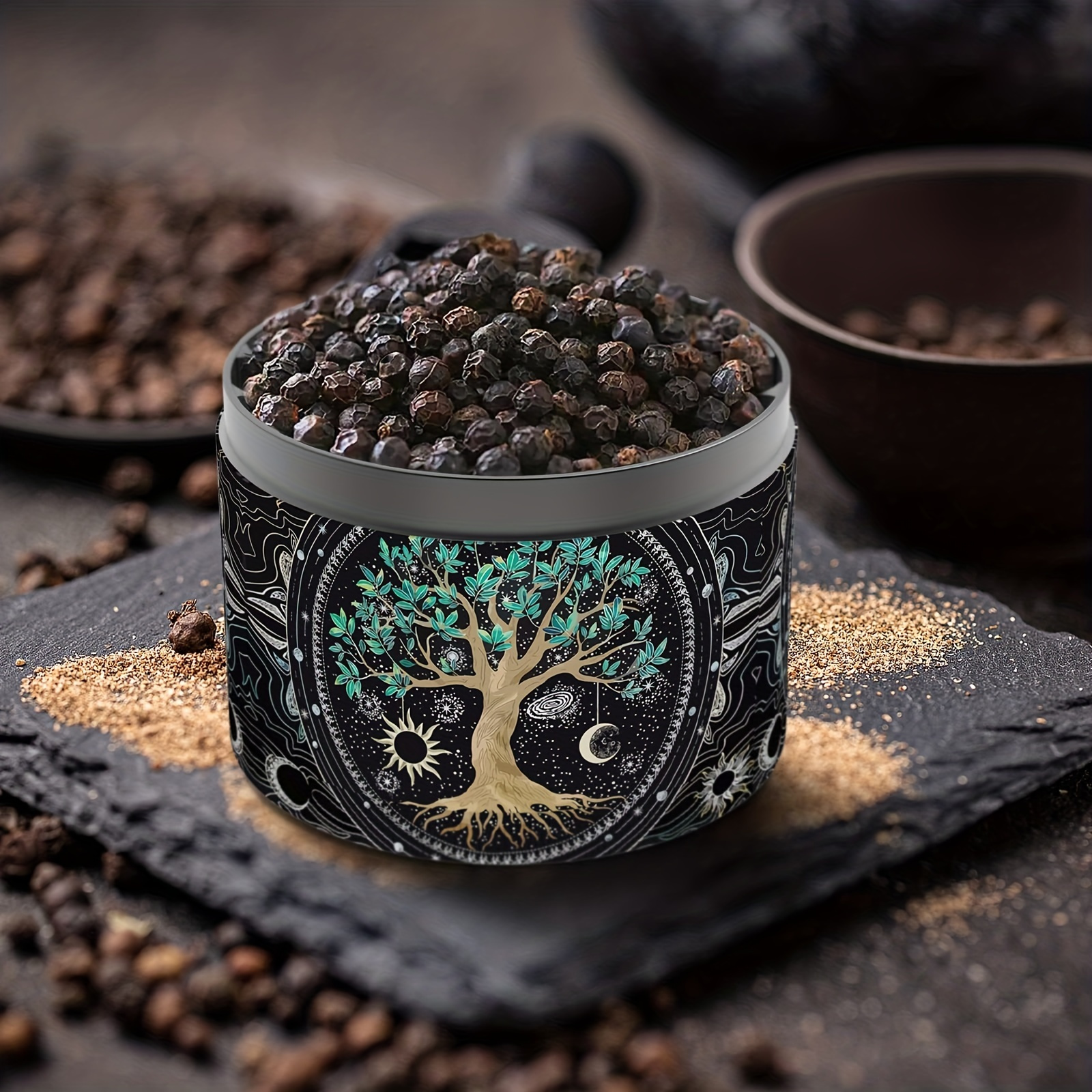 1pc, Spice Grinder, Cartoon Tree Spice Grinder, Creative 4 Layers Grinder,  Metal Grinder For Kitchen, Spice Grinders, Multifunctional Spice Crusher,  Kitchen Gadgets, Kitche