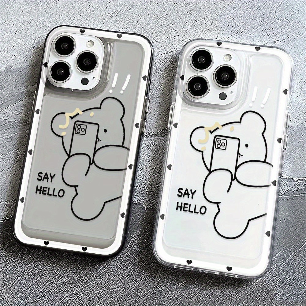 New Design Pattern Transparent Black Two color Phone Case - Temu New ...