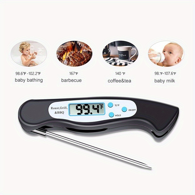 Kitchen Thermometer Coffee Thermometer Tea Thermometer Food Thermometer Waterproof Digital Instant Read Meat Thermometer with Long Probe for Liquid