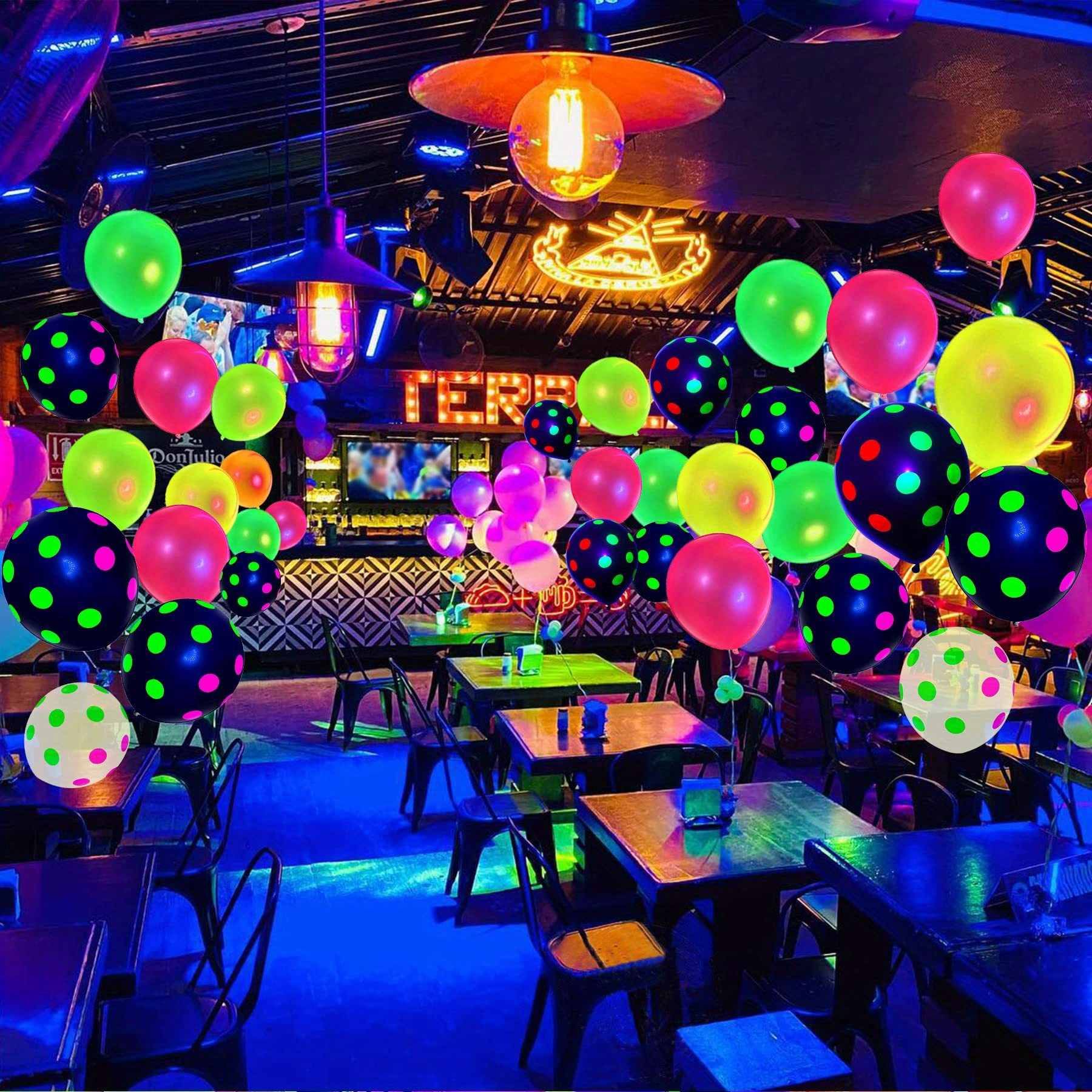 90pcs Neon Balloons 12in Uv Neon Glow Balloons - Temu