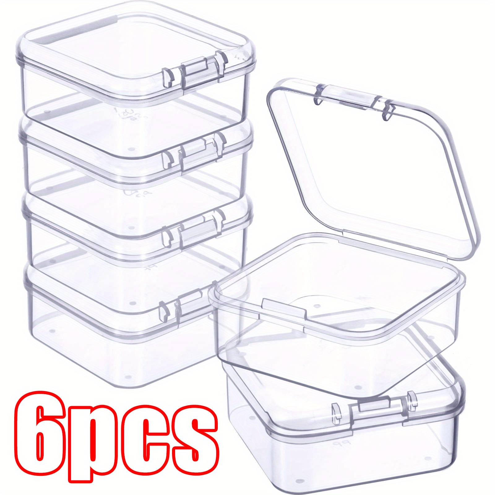 Square Clear Plastic Bead Storage Containers Jewelry - Temu Canada