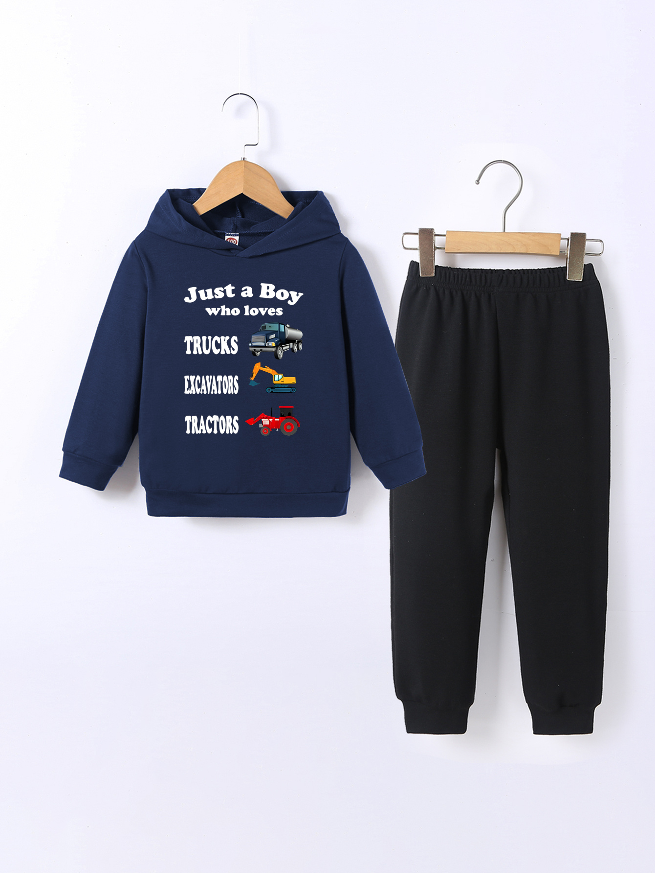 2-teiliges Bagger-Muster-Outfit, Set Aus Sweatshirt Und Jogginghose Für  Kleinkinder, Kinderkleidung Für Den Frühling Und Herbst - Temu Germany