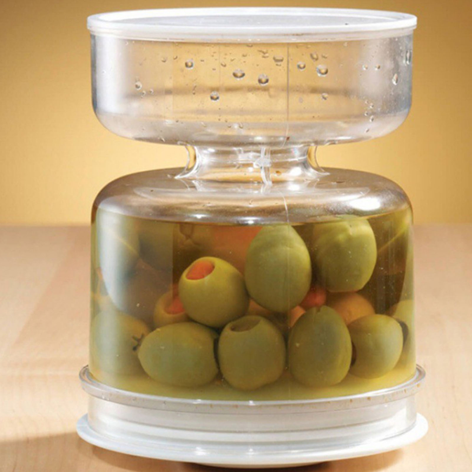 Pickle Olive Hourglass Jar Pickle Juice Wet And Dry Separator Food