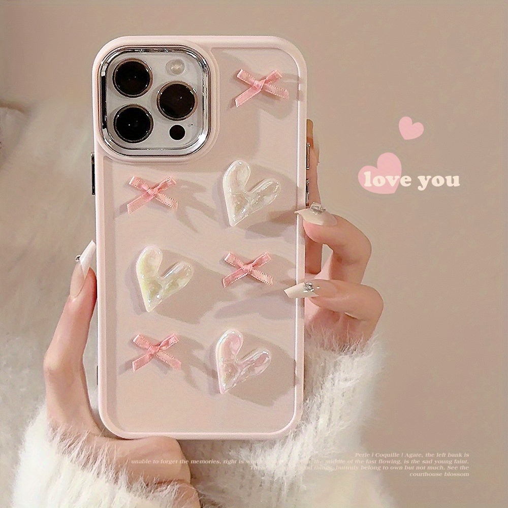 

Three-dimensional Love Bow Cute Drop Proof Phone Case Tpu Silicone For Iphone 11 12 13 14 15 Pro Max X Xr Xs Max 7 8 Plus Se2020