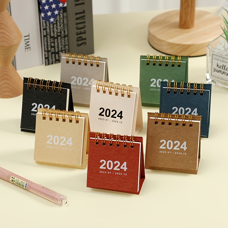 Retro Plain Desk Calendar Mini Stand for Daily Planning