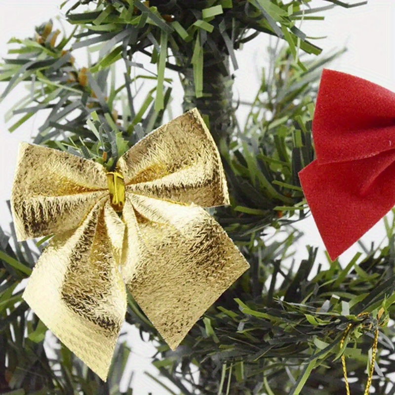 Red Bow Christmas Tree Decorations, Flocked Wreath Bows With Glitter Gold  Edge, Suitable For Christmas Home Fence Stair Railing Fireplace Indoor  Outdoor Front Door Decoration - Temu United Arab Emirates