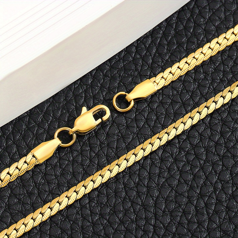 18k Gold Plated Chain Necklaces For Men And Women Golden - Temu