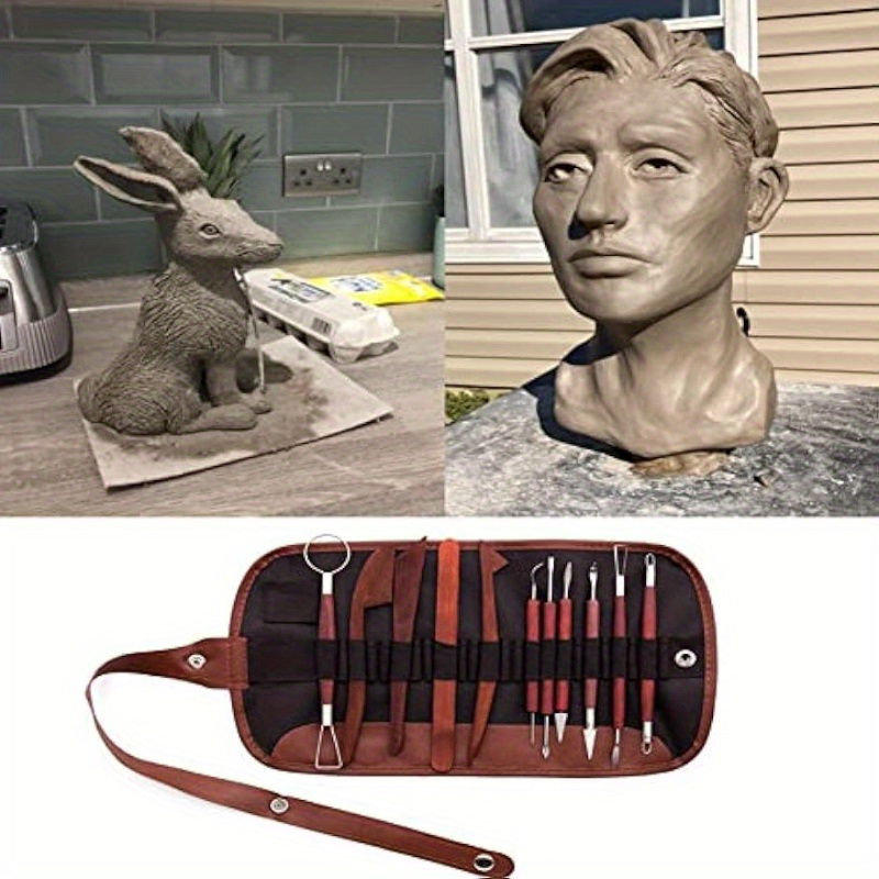 20 pièces d'outils en argile, ensemble de sculptures en argile à modeler  polymère débutants professionnels Poterie Modelage Lissage pour Poterie