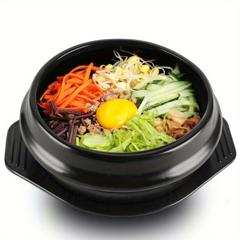 Korean Stone Bowl With Tray Premium Ceramic Stone Hot Pot - Temu