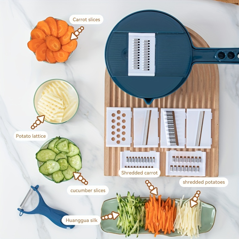 Multifunctional 9 in 1 Vegetable Cutter Salad Utensils Vegetable Chopper  Carrot Potato Manual Shredder Cook Vegetable Tools