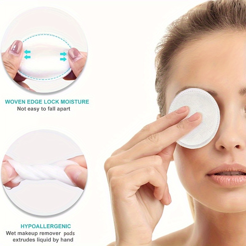 100 Count Cotton Rounds Makeup Remover Cotton Pads Hypoallergenic Lint