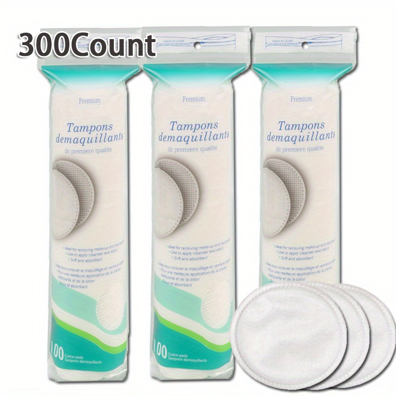 100 Count Cotton Rounds Makeup Remover Cotton Pads Hypoallergenic Lint