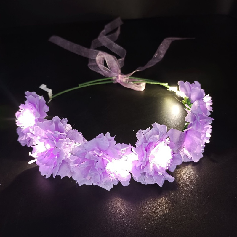 Serre-tête Floral couronne de fleurs lumineuse bandeau éclairer couronne de  fleurs lumière fleur bandeau femmes