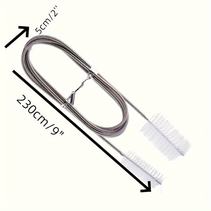 Flexible Straw Drain Brush Set - Nylon Drinking Cleaner Brush Kit Double  Ended Elastic Hose Pipe 67-inch and 3 PCS 8.2-inch Straw Cleaning Brush for