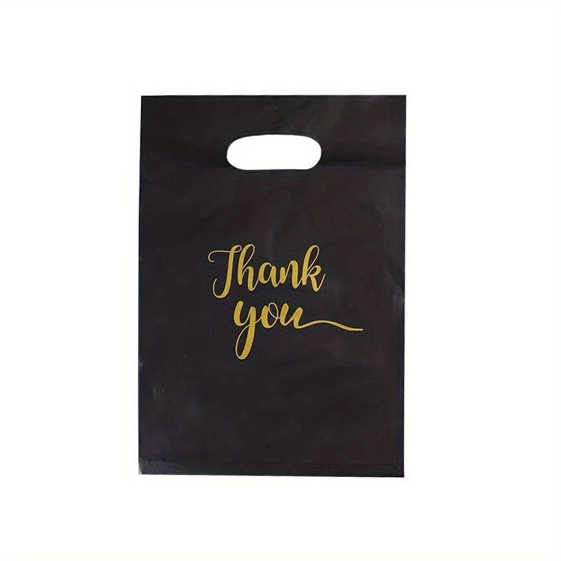 100pcs Black And White Gift Bag, Simple Four-finger Clothing Bag, Packaging  Bag, Portable Shopping Bag