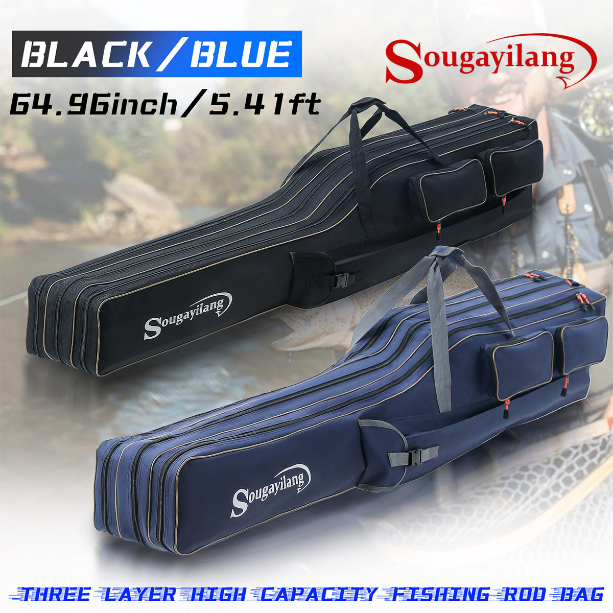 Sougayilang 80cm Fishing Bag Foldable Portable Multi-function