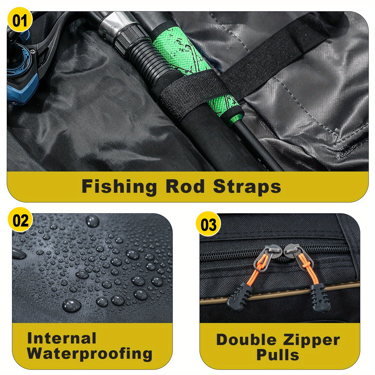 Sougayilang Portable Folding Fishing Pole Bag, Fishing Rod And Reel  Protective Case, Fishing Tackle Storage Bag, Carry Organizer Outdoor For  Fishing