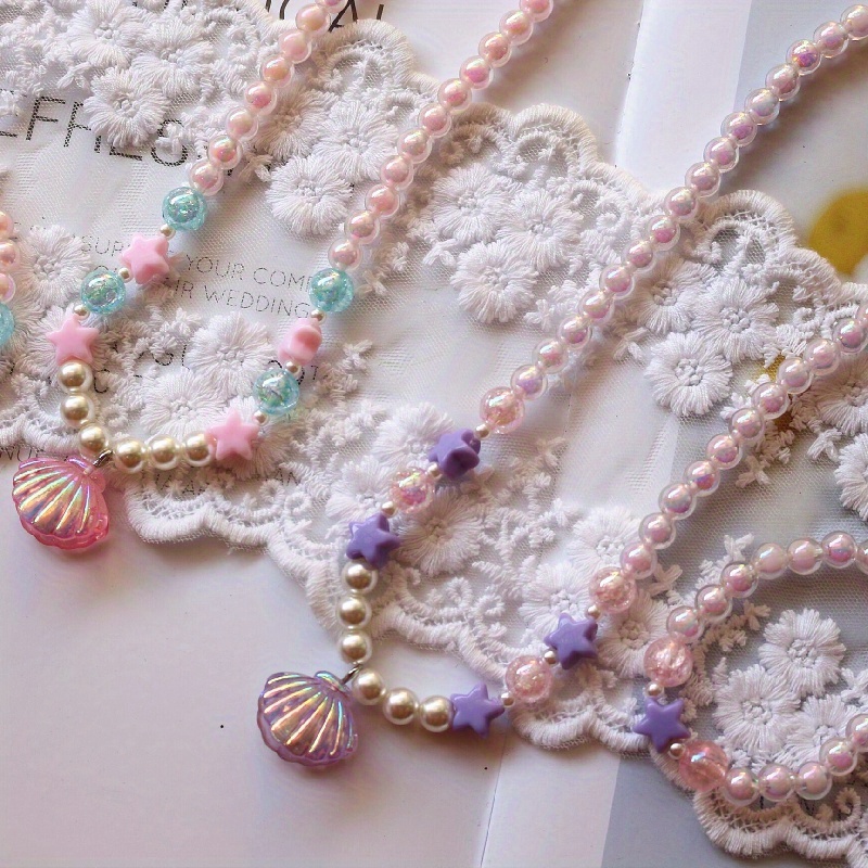 Beaded Necklace Bracelet Set Little Girls Jewelry Set Cute - Temu