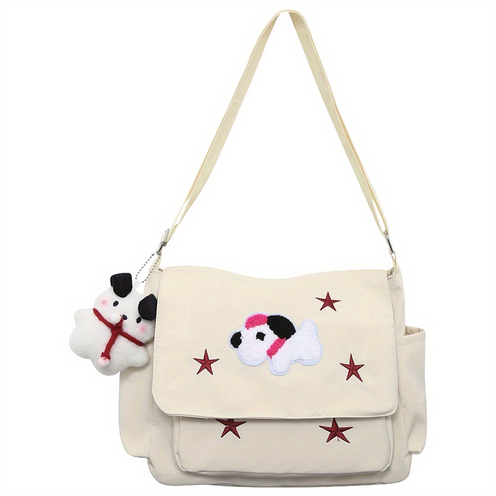 Cartoon Dog Shaped Shoulder Bag, Foldable Lightweight Zipper Crossbody Bag,  Cute Plush Phone Bag - Temu