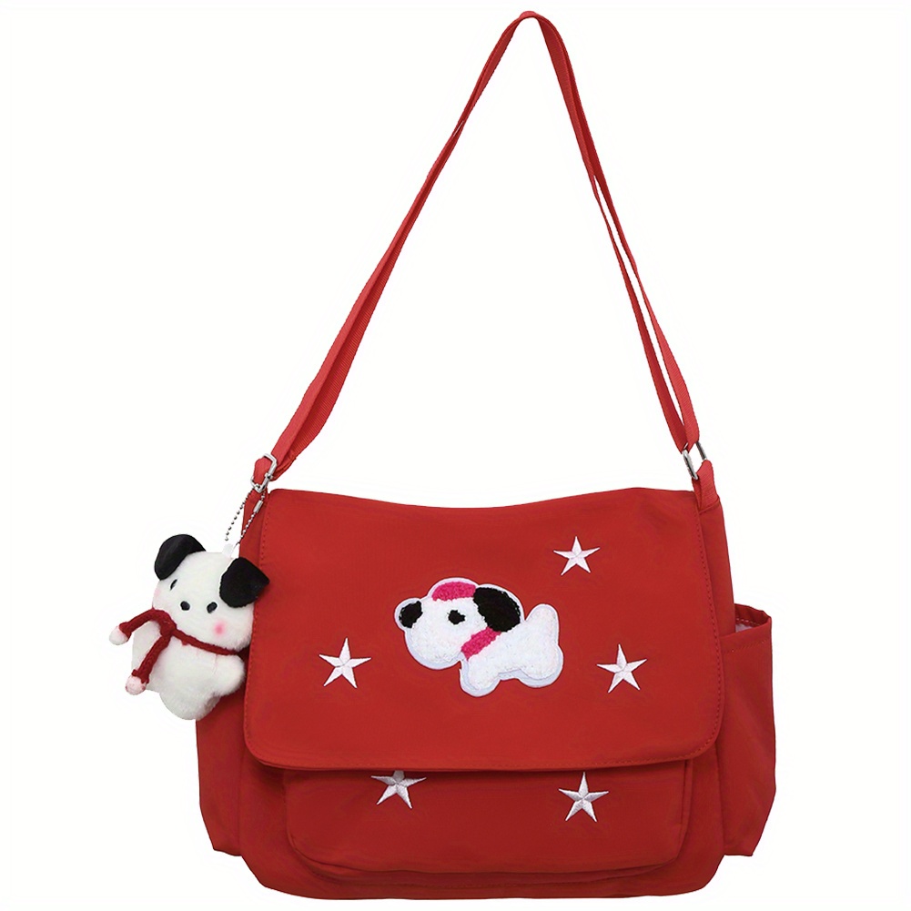 Cartoon Dog Shaped Shoulder Bag, Foldable Lightweight Zipper Crossbody Bag,  Cute Plush Phone Bag - Temu