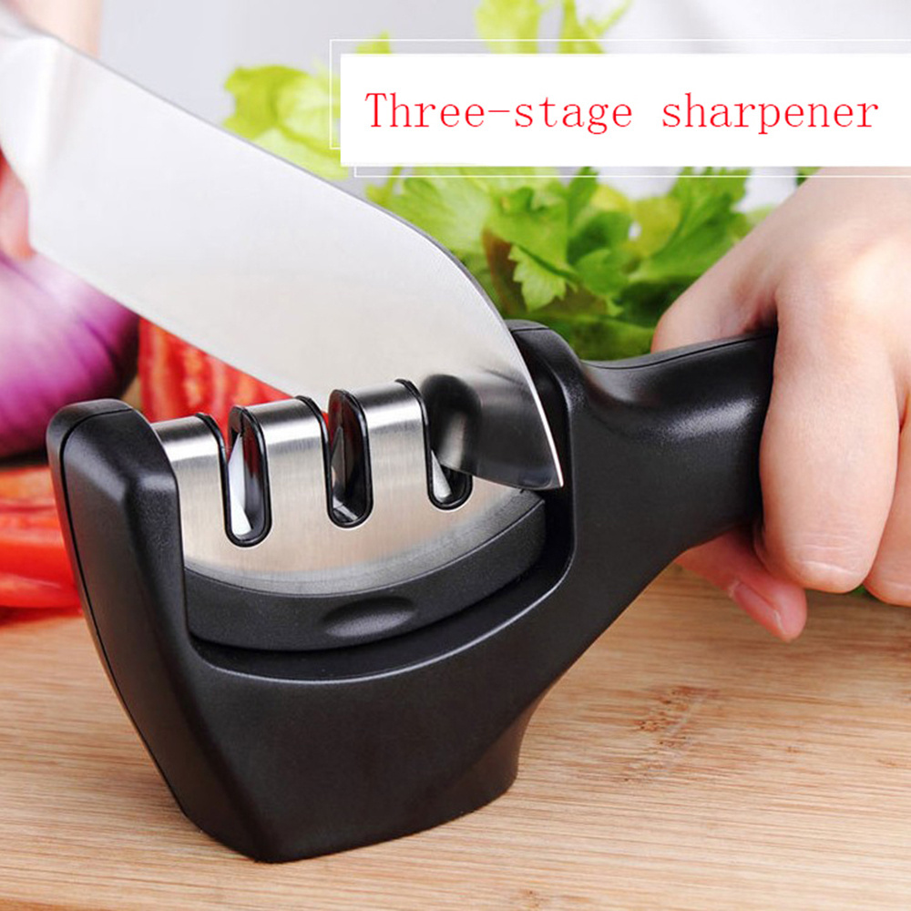 Quick Kitchen Knife Sharpening Tool Handheld Multi Function with Non Slip  Base