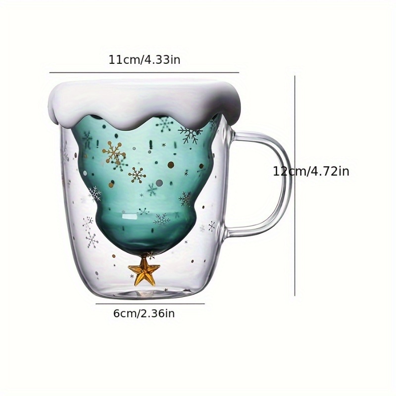 Christmas Tree Glass Household Double wall Heat Insulated Coffee Mug –  HeyHouseCart