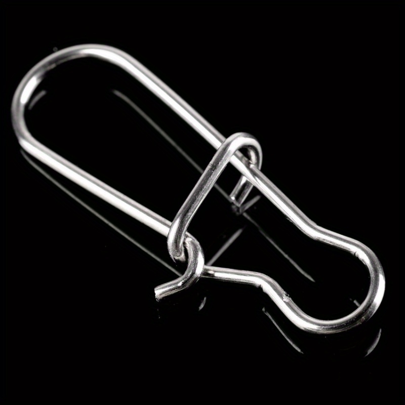 20pcs Stainless Steel Fishing Clips with Interlocking Snap Fasteners -  Securely Connect Lures and Hooks for Effortless Fishing