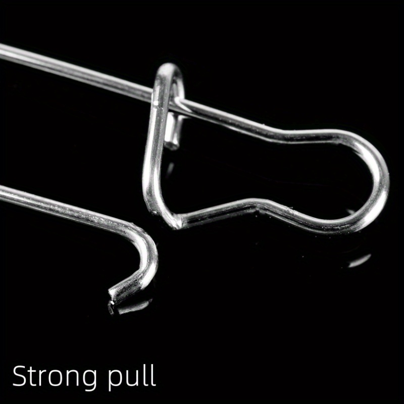 50pcs Stainless Steel Pin Hook Fast Clip Lock Ring Swivel Fishing