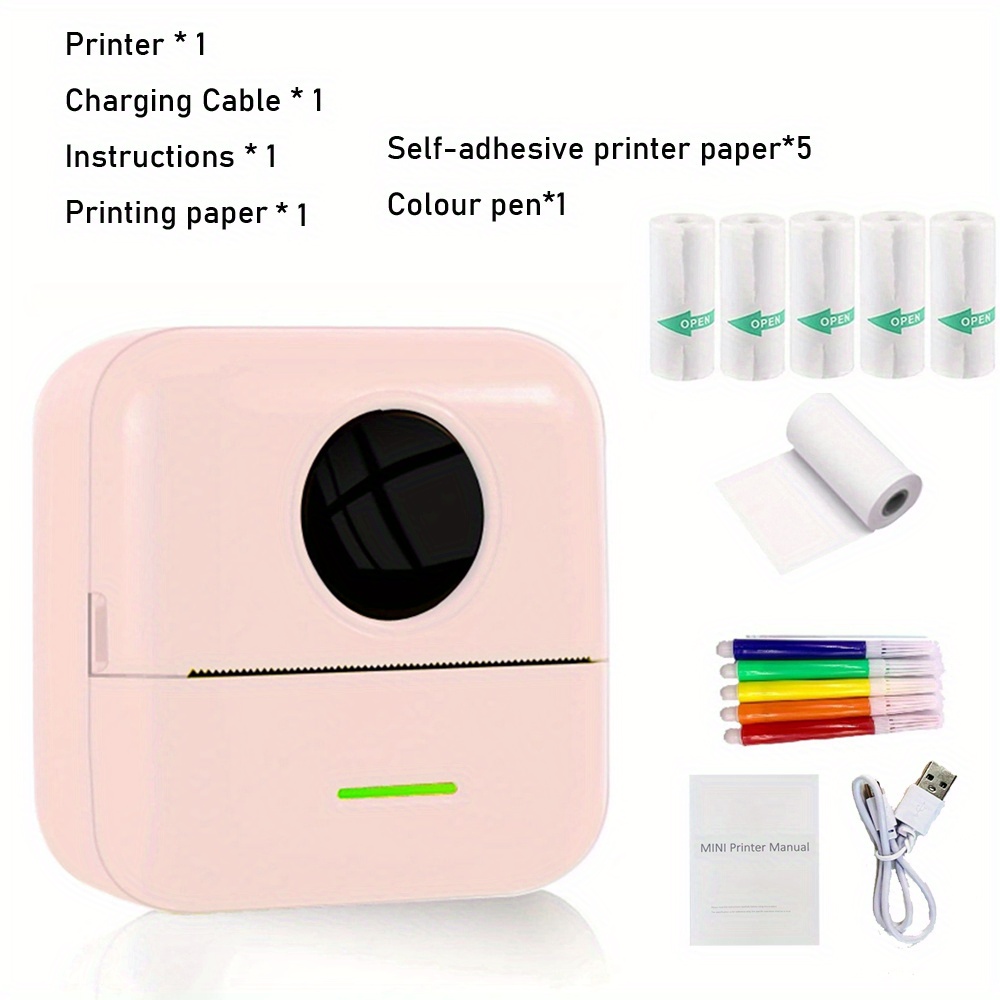 Pocket Printer Wireless Thermal Printer Portable Inkless Printer Mini  Sticker Printer Compatible Ios Android, Save Clearance Deals