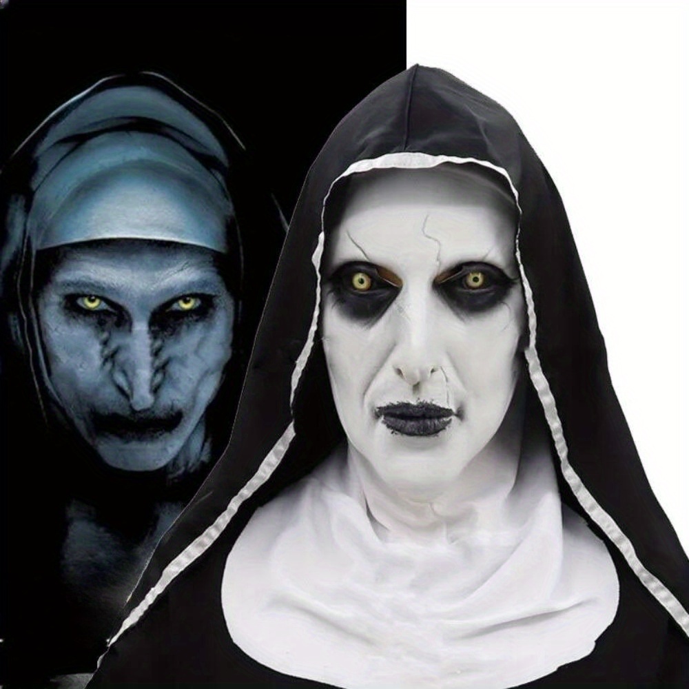 Maschera In Lattice Horror Nun Con Sciarpa Sulla Testa - Temu