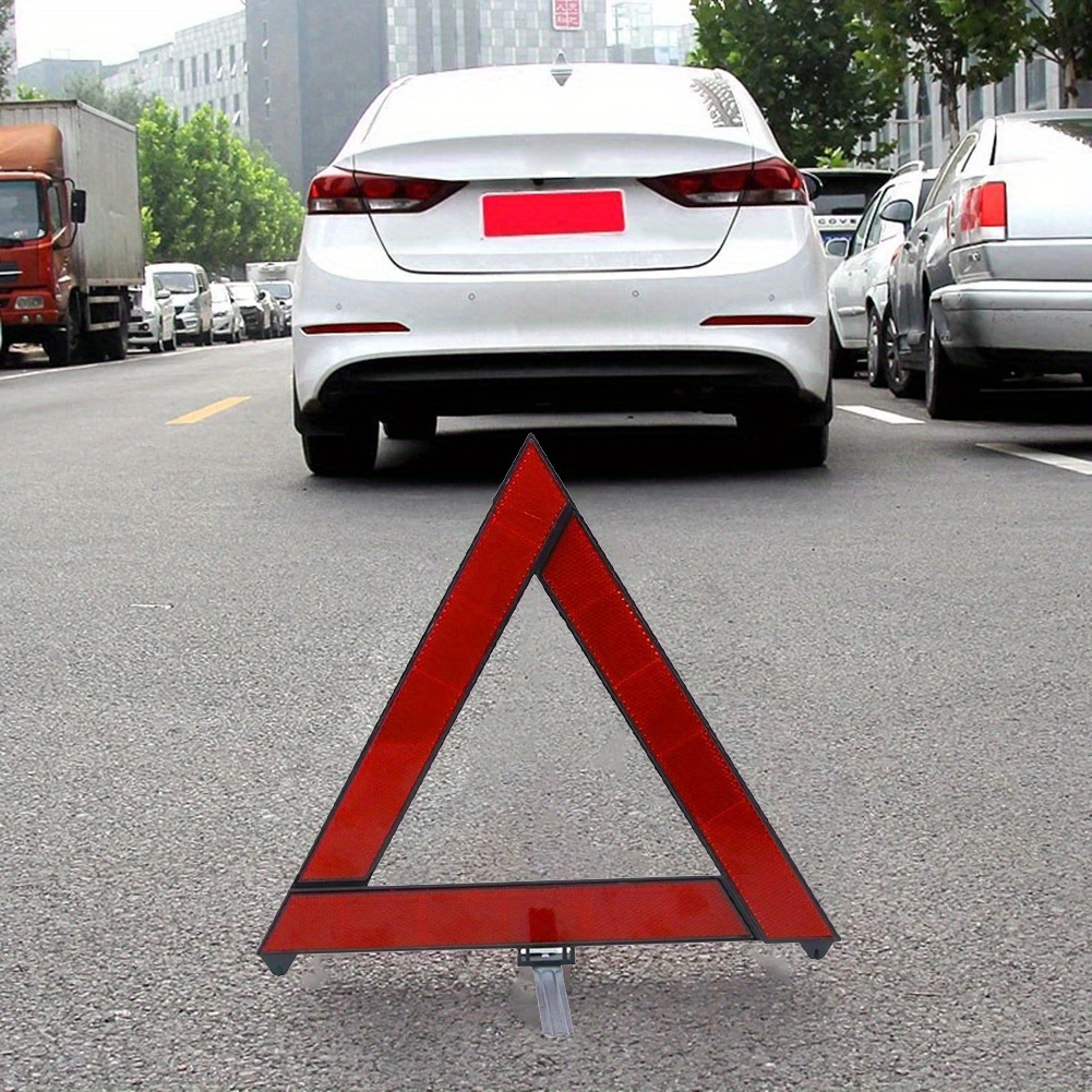 Triangles de signalisation pour auto, panneau de stationnement sécurisé  Triangle Plaque d'avertissement Kit réfléchissant Sécurité Auto (1pcs,  rouge)