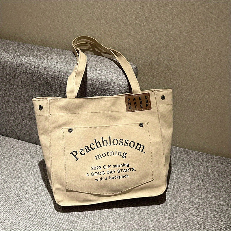 All Over Letter Print Tote Bag, Large Capacity Shoulder Bag, Women's Handbag  For Work, School, Shopping - Temu Japan