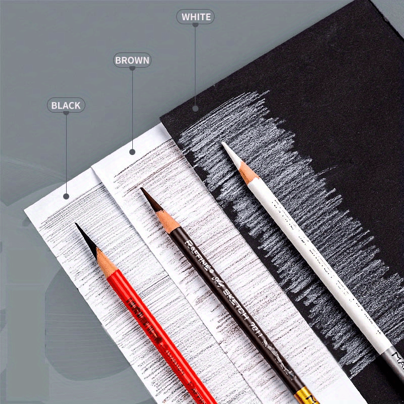 White Charcoal Pencil Set for Sketching Brown Sketch Charcoal Pencils  12pcs/set