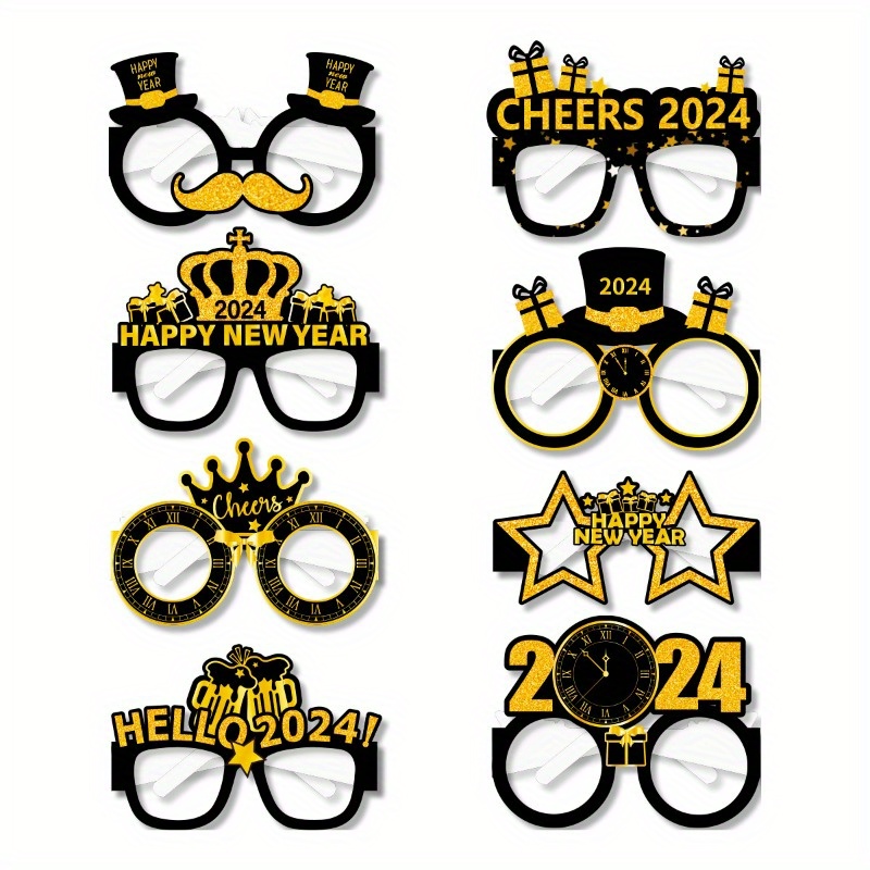 2024 Glasses Frame New Year Party Decor Decorative Party - Temu